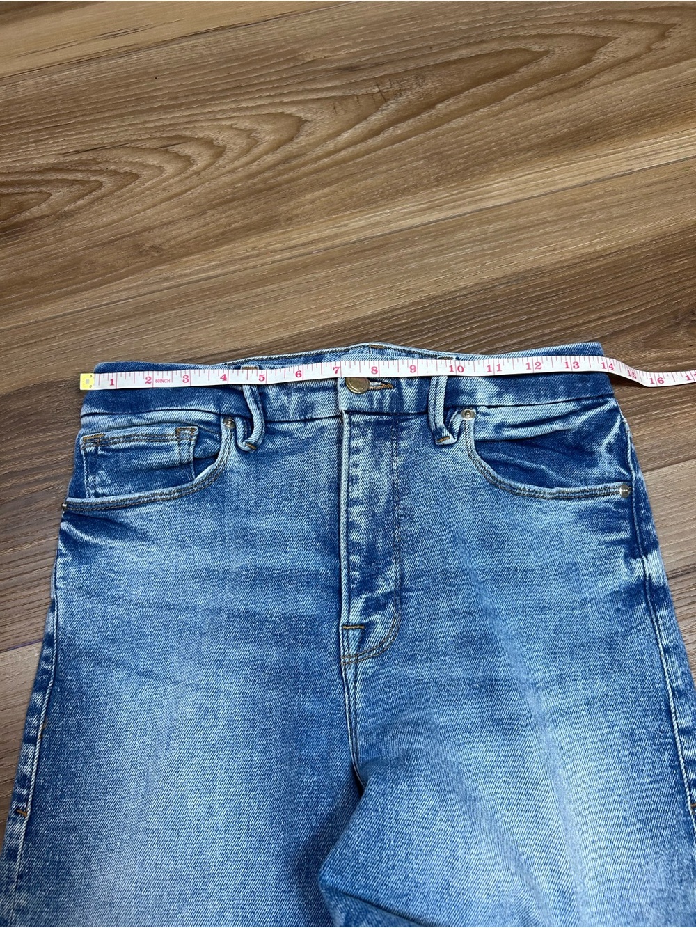 Good American Good waist Crop palazzo wide leg jeans size 8/29 stretch high rise - Picture 6 of 8